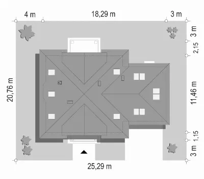 Amanda wariant B — plan sytuacyjny 1 (odbicie lustrzane)