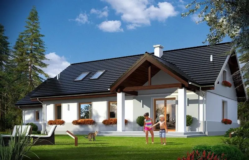 Projekt domu Anatol 2 wariant B — wizualizacja