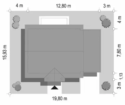 Bajkowy wariant B — plan sytuacyjny 1 (odbicie lustrzane)