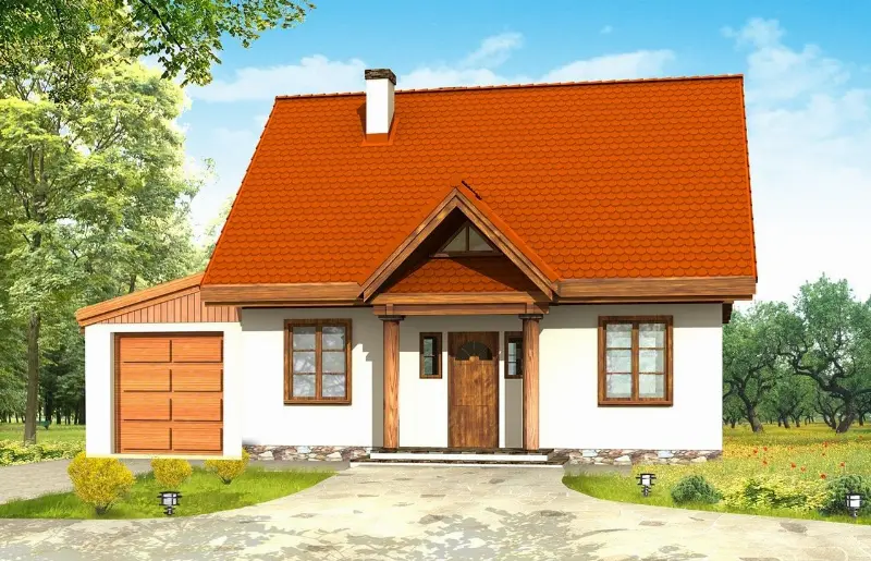 Projekt domu Bajkowy wariant B — wizualizacja
