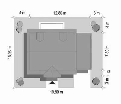 Bajkowy wariant D — plan sytuacyjny 1 (odbicie lustrzane)