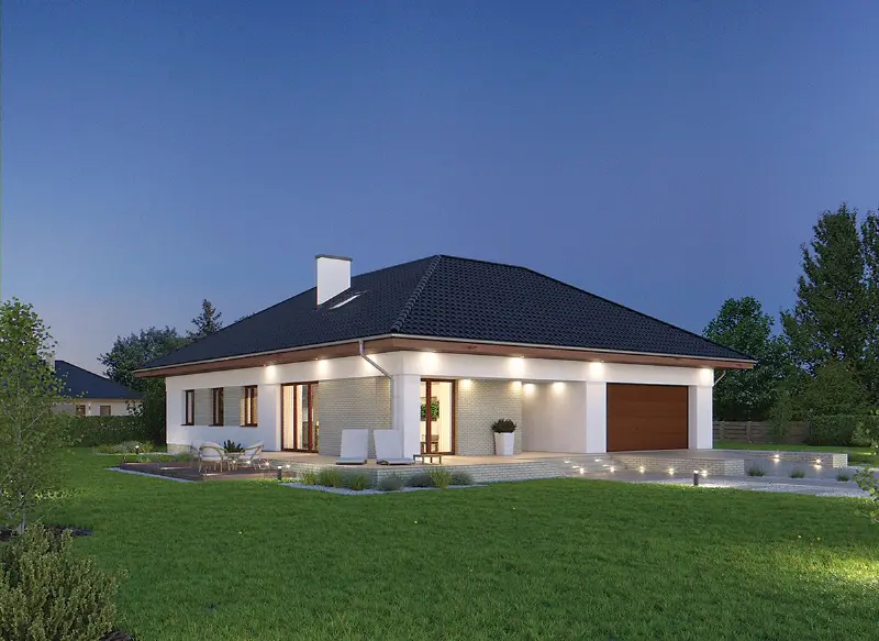 Projekt domu Biały bór — wizualizacja
