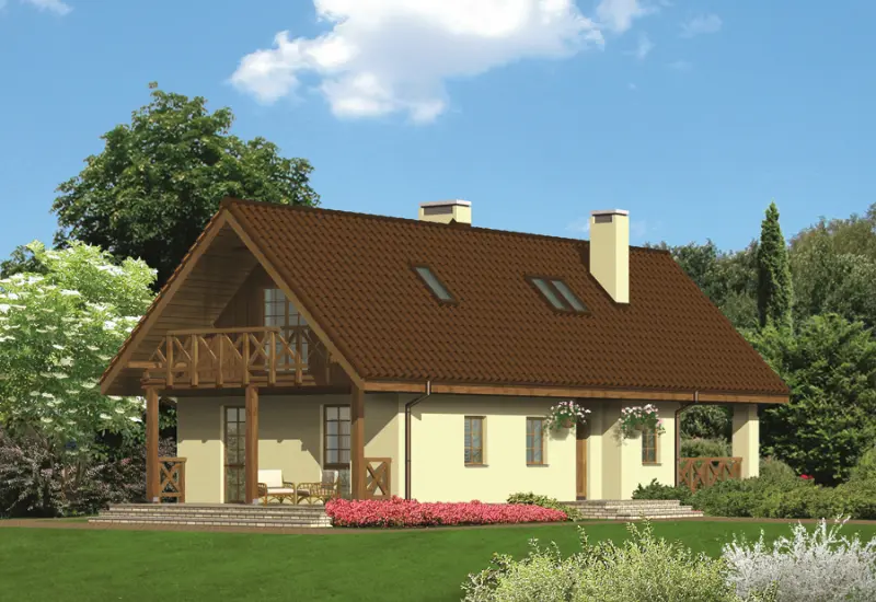 Projekt domu Budynek agroturystyczny (całoroczny) U04a — wizualizacja