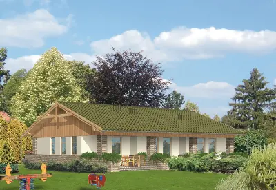 Budynek agroturystyczny (letniskowy) U06 — wizualizacje 3 (odbicie lustrzane)