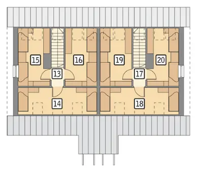 Budynek agroturystyczny (letniskowy) U08a — rzuty kondygnacji 2