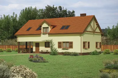 Budynek agroturystyczny (letniskowy) UC22 — wizualizacje 1 (odbicie lustrzane)