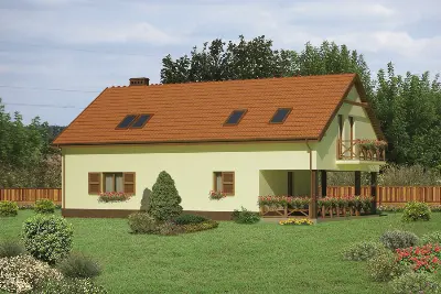 Budynek agroturystyczny (letniskowy) UC22 — wizualizacje 2 (odbicie lustrzane)