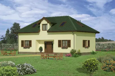 Budynek agroturystyczny (letniskowy) UC23 — wizualizacje 1 (odbicie lustrzane)