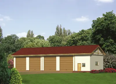 Budynek garażowo-magazynowy GM01 — wizualizacje 1 (odbicie lustrzane)