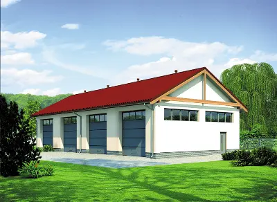 Budynek garażowo-magazynowy GM11c — wizualizacje 2 (odbicie lustrzane)
