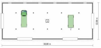 Budynek garażowo-magazynowy GMC04b — rzuty kondygnacji 1