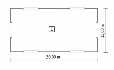 Budynek garażowo-magazynowy GMC05c — rzuty kondygnacji 1