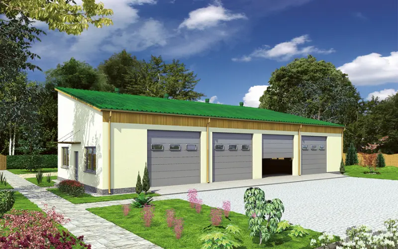 Projekt domu Budynek garażowo-magazynowy GMC19a — wizualizacja