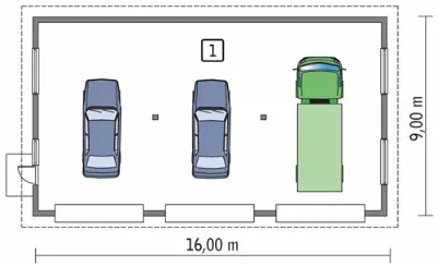 Budynek garażowo-magazynowy GMC20a — rzuty kondygnacji 1
