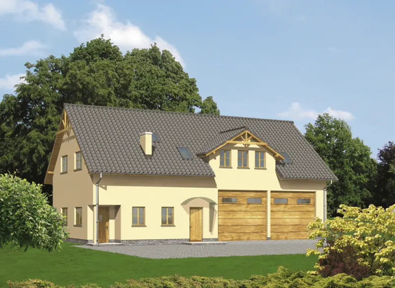 Projekt domu Budynek garażowo-magazynowy z częścią mieszkalną GMC06a — wizualizacja