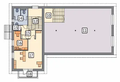 Budynek garażowo-magazynowy z pom. pomocniczymi GMC31a — rzuty kondygnacji 2 (odbicie lustrzane)