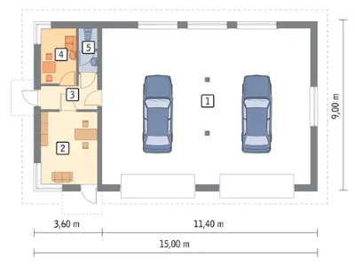 Budynek garażowo-magazynowy z pom. pomocniczymi GMC33a — rzuty kondygnacji 1