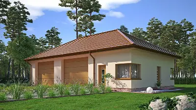 Budynek garażowo-magazynowy z pom. pomocniczymi GMC33d — wizualizacje 1 (odbicie lustrzane)