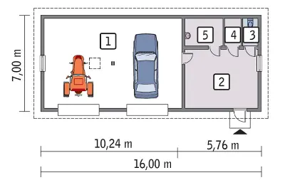 Budynek garażowo-magazynowy z pom. pomocniczymi GMC51 — rzuty kondygnacji 1 (odbicie lustrzane)