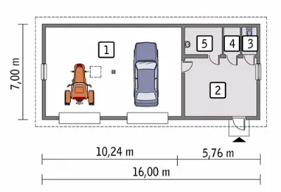 Budynek garażowo-magazynowy z pom. pomocniczymi GMC51a — rzuty kondygnacji 1 (odbicie lustrzane)