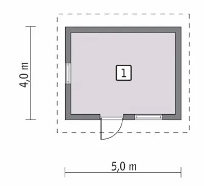 Budynek gospodarczy GC05 — rzuty kondygnacji 1 (odbicie lustrzane)