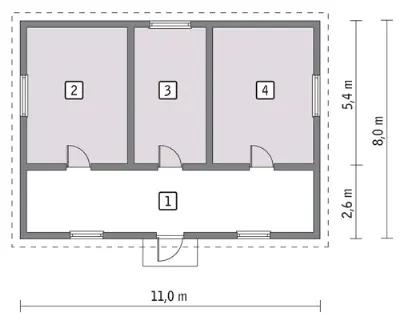 Budynek gospodarczy GC15a — rzuty kondygnacji 1
