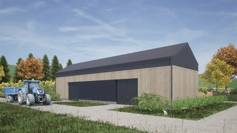 Projekt domu Budynek gospodarczy GMC150b — wizualizacja