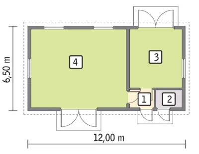 Budynek inwentarsko-gospodarczy IGC05 — rzuty kondygnacji 1 (odbicie lustrzane)
