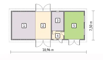 Budynek inwentarsko-gospodarczy IGC18 — rzuty kondygnacji 1