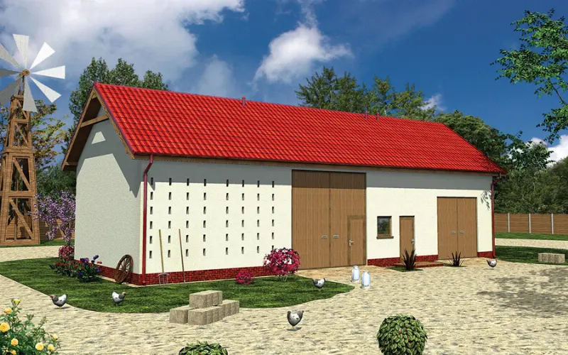 Projekt domu Budynek inwentarsko-gospodarczy IGC18 — wizualizacja