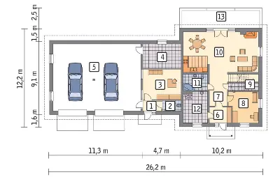 Budynek mieszkalno-usługowy UC32 — rzuty kondygnacji 1 (odbicie lustrzane)