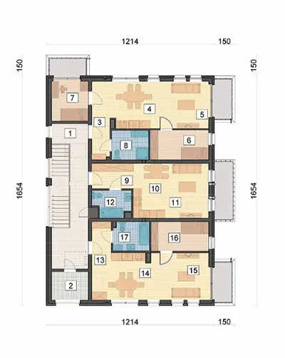 Budynek mieszkalny - Alternatywy 6a — rzuty kondygnacji 2