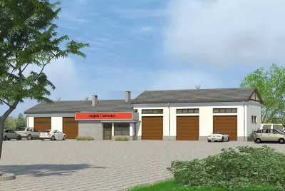 Budynek usługowy U12 — wizualizacje 1 (odbicie lustrzane)
