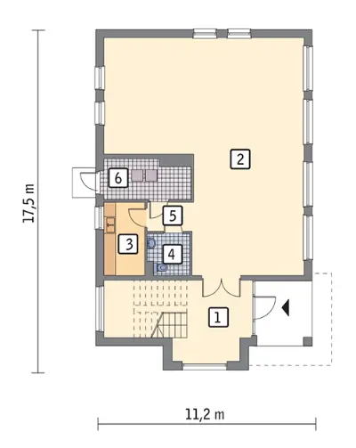 Budynek usługowy U15a — rzuty kondygnacji 1 (odbicie lustrzane)