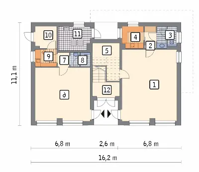 Budynek usługowy U15e — rzuty kondygnacji 1 (odbicie lustrzane)