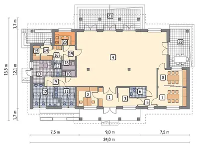 Budynek usługowy U26 — rzuty kondygnacji 1 (odbicie lustrzane)