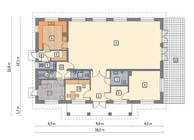 Budynek usługowy U26a — rzuty kondygnacji 1 (odbicie lustrzane)
