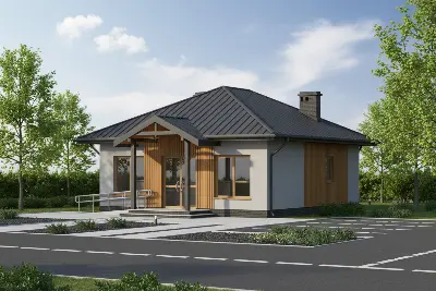 Budynek usługowy UC01 — wizualizacje 1 (odbicie lustrzane)