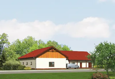 Budynek usługowy UC02a — wizualizacje 2 (odbicie lustrzane)