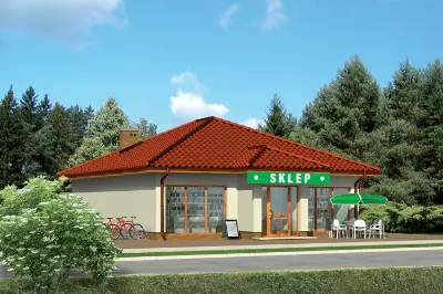 Budynek usługowy UC05c — wizualizacje 1 (odbicie lustrzane)