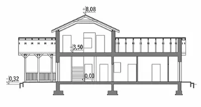Budynek usługowy UC29 — przekroje 1 (odbicie lustrzane)