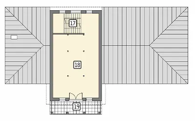 Budynek usługowy UC44a — rzuty kondygnacji 2 (odbicie lustrzane)