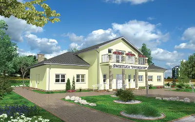 Budynek usługowy UC44a — wizualizacje 1 (odbicie lustrzane)