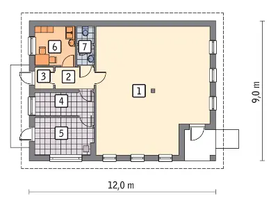 Budynek usługowy UC46 — rzuty kondygnacji 1