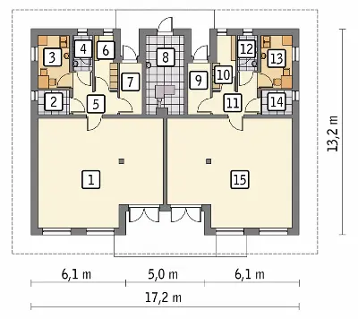 Budynek usługowy UC51c — rzuty kondygnacji 1