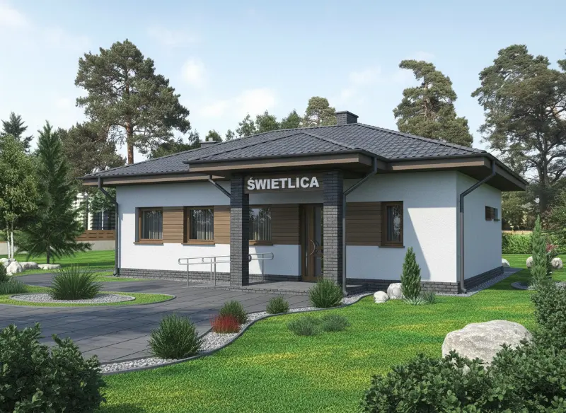 Projekt domu Budynek usługowy UC67 — wizualizacja