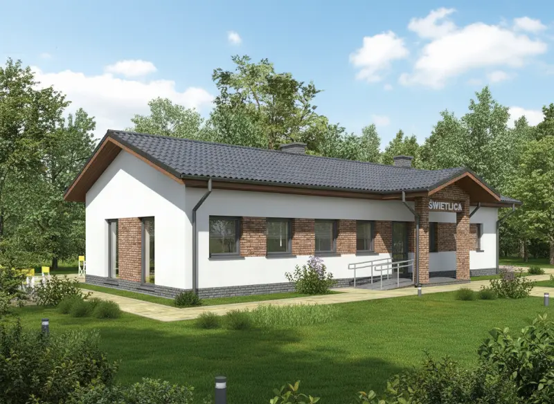 Projekt domu Budynek usługowy UC67b — wizualizacja