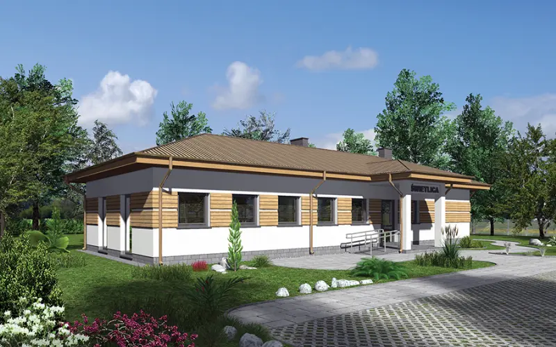 Projekt domu Budynek usługowy UC67c — wizualizacja