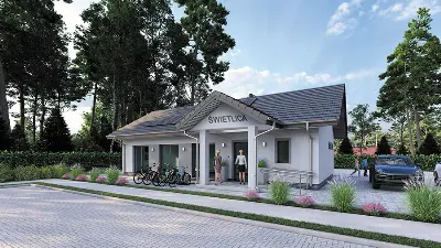 Budynek usługowy UC67e — wizualizacje 1 (odbicie lustrzane)