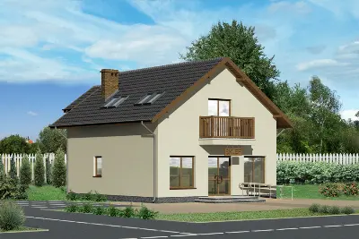 Budynek usługowy z częścią mieszkalną UC01c — wizualizacje 1 (odbicie lustrzane)